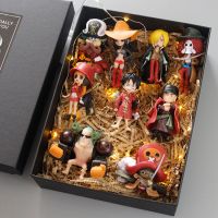 全套海贼王手办q版模型路飞索隆艾斯罗公仔生日礼物蛋糕摆件玩具|剧场9个(约6-8cm) 不带礼盒(含底座)