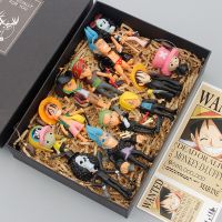 全套海贼王手办q版模型路飞索隆艾斯罗公仔生日礼物蛋糕摆件玩具|休闲黑衣12(约6-8cm) 不带礼盒(含底座)