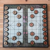 中国象棋套装学生成人大号折叠棋盘亚克力磁性棋子磁铁象棋|黑金4cm