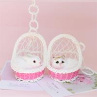 吊篮会叫仿真小猫咪兔子毛具动物公仔玩偶摆件儿童生日礼物