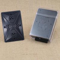 创意个性扑克 金箔土豪纯黑色扑克 德州全塑料防水骷髅头|骷髅头一副塑料盒装