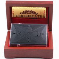 创意个性扑克 金箔土豪纯黑色扑克 德州全塑料防水骷髅头|骷髅头一副木盒装