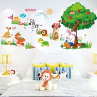 小孩房间幼儿园装饰儿童墙贴纸卡通动物宝宝卧室早教墙纸贴画自粘|龟兔赛跑