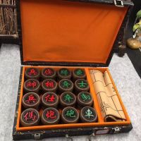 中国象棋实木象棋成人红花梨小叶紫檀酸枝黑檀鸡翅木楠木红木送礼|阴沉金丝楠木5.8mm带锦盒