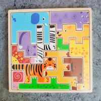 古典力创意玩具彩色伤脑筋十二块 成人榉木华容道九连环解锁|动物俄罗斯方块