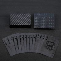扑克pvc塑料扑克防水黄金扑克土豪金属创意朴克金箔纸扑克|黑色格子