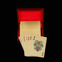 扑克pvc塑料扑克防水黄金扑克土豪金属创意朴克金箔纸扑克|金色美元木盒装