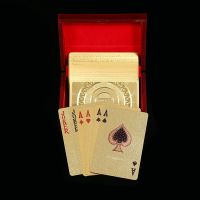 扑克pvc塑料扑克防水黄金扑克土豪金属创意朴克金箔纸扑克|金色h木盒装