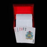 扑克pvc塑料扑克防水黄金扑克土豪金属创意朴克金箔纸扑克|银色格子木盒装