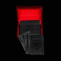 扑克pvc塑料扑克防水黄金扑克土豪金属创意朴克金箔纸扑克|黑色格子木盒装