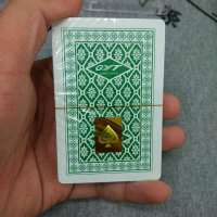 塑料扑克可水洗双面磨砂宽版窄版pvc德州塑料扑克|927绿色窄版