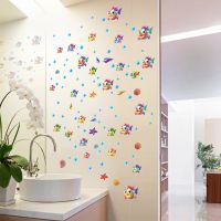 卡通可爱海洋鱼防水浴室墙贴纸幼儿园儿童房装饰贴画|娃娃鱼(白底)6019