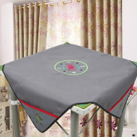 刺绣麻将桌布帶兜麻将垫消音加厚家用麻将布|灰色(发财刺绣) 默认
