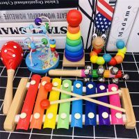 木质婴幼儿童音乐男女孩宝宝玩具八音手敲琴1-2-3周岁小木琴