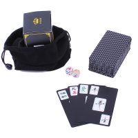 纸麻将 家用宿舍小号便携旅行塑料加厚 防水 迷你麻将扑克|黑色塑料麻将(144张)+绒布袋