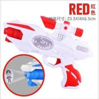 儿童电动玩具枪彩色发光投影声光带音乐灯光男女孩宝宝|红色炫彩雪花投影 电池版【配电池】
