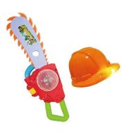 儿童电锯套装光头强帽子电动玩具枪灯光音乐2-3-6男孩玩具|七代电锯+音乐帽