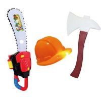 儿童电锯套装光头强帽子电动玩具枪灯光音乐2-3-6男孩玩具|九代电锯+音乐帽+斧