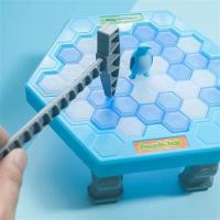 企鹅破冰拯救小企鹅敲冰块打砸凿冰游戏儿童思维训练桌面玩具|[底盘直径22.5cm]