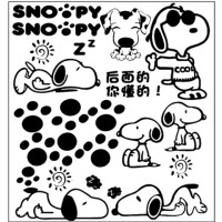 摩托车贴花卡通可爱搞笑贴纸 助力车反光贴麦兜狗狗贴套贴|黑色