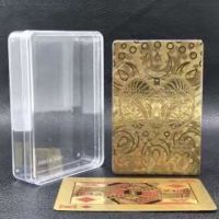 土豪金镀金黑金不掉色塑料黄金创意收藏防水金箔扑克黑色扑克|[十二星座系列]-白羊座