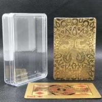 土豪金镀金黑金不掉色塑料黄金创意收藏防水金箔扑克黑色扑克|[十二星座系列]-双子座