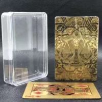 土豪金镀金黑金不掉色塑料黄金创意收藏防水金箔扑克黑色扑克|[十二星座系列]-天平座