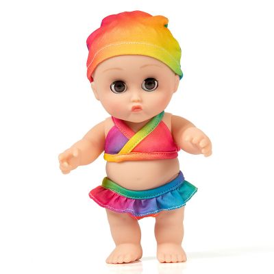 仿真娃娃全软胶婴儿假洋娃娃硅胶女孩公主精致礼盒玩具小宝宝公仔|彩虹比基尼(可睁眼闭眼) 普通包装