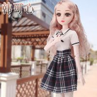 60厘米会说话的娃娃套装超大智能换装婚纱女孩改妆洋娃娃玩具|60厘米学生风韩可心公主 音乐版2套衣服+高跟鞋+礼包+礼盒