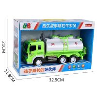 儿童大号惯性垃圾车玩具男孩灯光音乐城市环卫车快递车小孩工程车|道路洒水车（绿）