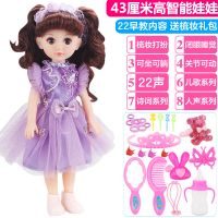 会说话的黛蓝娃娃婴儿童玩具智能仿真洋娃娃套装小女孩公主布|小萌儿(紫色)22声-梳妆礼包