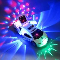 抖音热卖新款电动警车 赛车音乐发光度旋转开门特技男孩玩具车