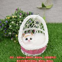 迷你吊篮小动物模型仿真小猫咪狗狗玩具动物玩偶毛具公仔儿童|吊篮小小猫黄头会叫吊篮颜色随机