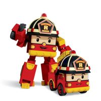 变形玩具珀利警车POLI变形机器人罗伊消防车交通救援队儿童玩具