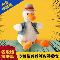 毛绒玩具公仔加油鸭抖音沙雕复读鸭圣诞节会说话生日礼物抱枕玩