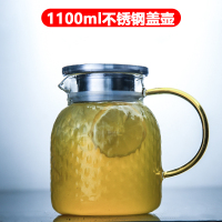 北欧风冷水壶耐高温锤纹凉水杯套装透明家用玻璃凉白开水杯大容量凉水壶家居器皿 精选特买