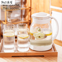 家用凉水壶玻璃耐热高温防爆大容量水瓶凉白开水杯茶壶套装冷水壶 精选特买