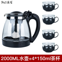 1000/2000ML茶壶 耐热防爆玻璃泡茶壶花茶壶套装大容量茶具水壶 精选特买