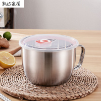 不锈钢泡面碗带盖汤面碗学生饭盒食堂打饭碗快餐方便面杯带筷勺 精选特买