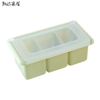 家用创意厨房调料盒调味罐翻盖调味瓶塑料套装味精盐盒四格式带勺生活电器厨房工具厨房小工具/调料器皿 精选特买