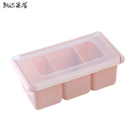 家用创意厨房调料盒调味罐翻盖调味瓶塑料套装味精盐盒四格式带勺生活电器厨房工具厨房小工具/调料器皿 精选特买