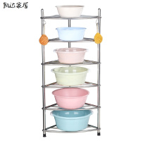 不锈钢脸盆架银色多层落地式三角架卫生间置物架浴室厨房转角收纳架子55厘米宽夹子多款其他材质收纳层架 精选特买