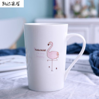 可爱卡通动物陶瓷杯子大容量马克杯简约带盖勺情侣杯牛奶杯咖啡杯生活电器厨房工具家居器皿水具/水杯 精选特买