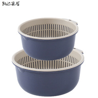 双层沥水篮家用洗菜盆水果清洗盆塑料筛子大号镂空果盘厨房洗菜篮生活日用家庭清洁生活日用收纳用品收纳篮 精选特买