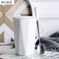 马克杯带盖勺几何杯简约文艺北欧早餐牛奶杯网红杯高颜值北欧ins生活电器厨房工具家居器皿水具/水杯 精选特买