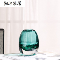 北欧挪威风 手作厚重玻璃花瓶彩色插花花器透明 现代家居工艺摆件 精选特买