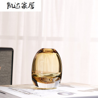 北欧挪威风 手作厚重玻璃花瓶彩色插花花器透明 现代家居工艺摆件 精选特买