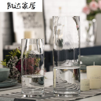 现代简约落地直筒透明玻璃花瓶 富贵竹水培 婚庆路引水晶花瓶 精选特买