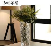 简约透明玻璃花瓶 藤编竹编花器 富贵竹鲜花百合水培花瓶客厅摆件 精选特买