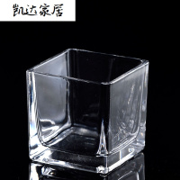 正方形水培玻璃方缸 玻璃花瓶透明玻璃方缸 绿萝水仙水培花器 精选特买